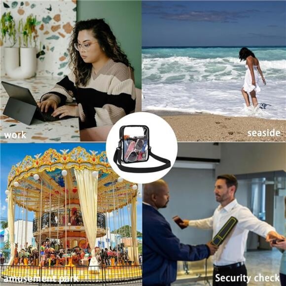 Clear stadium bag crossbody purse transparent waterproof concert event handbag - Picture 6 of 7